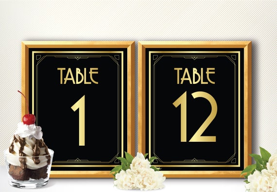 Art Deco Table Numbers, Great Gatsby Table Numbers, Wedding Table ...