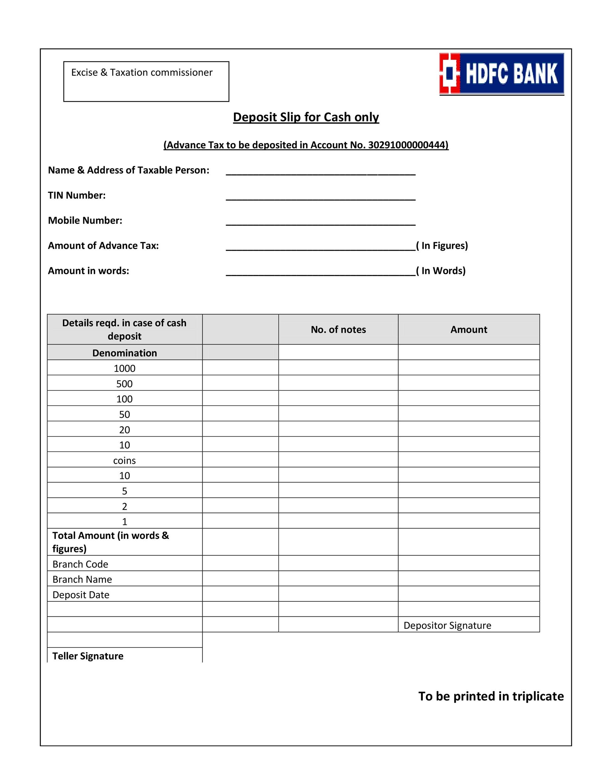 37 Bank Deposit Slip Templates &  Examples ᐅ TemplateLab
