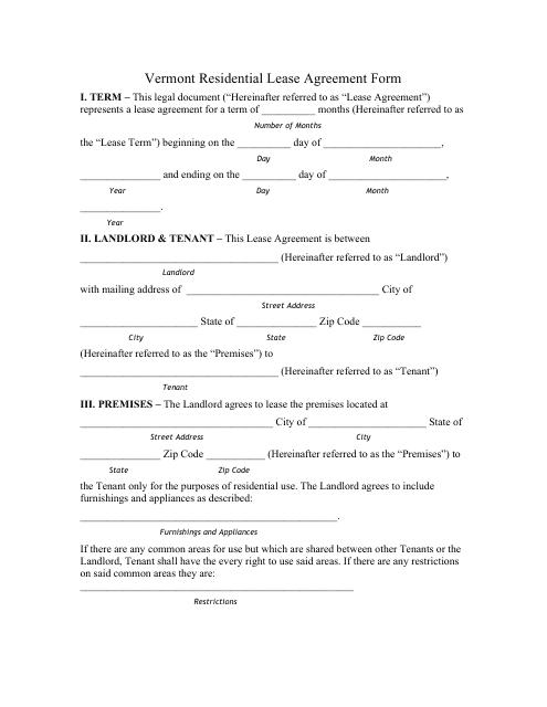 printable generic lease agreement