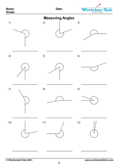 Measuring angles with a protractor worksheet with answer key ...