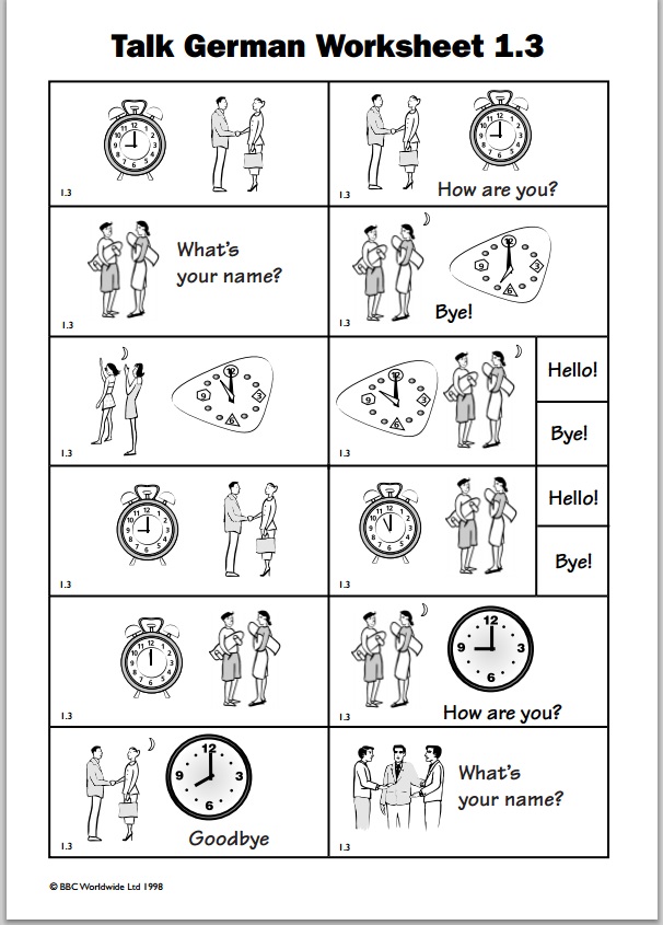 printable german worksheets for kindergarten