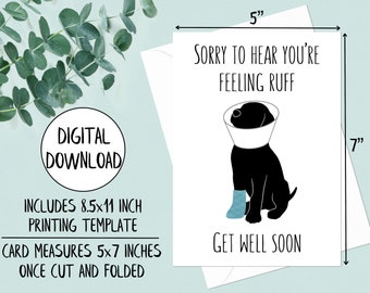 printable get well cards dogs