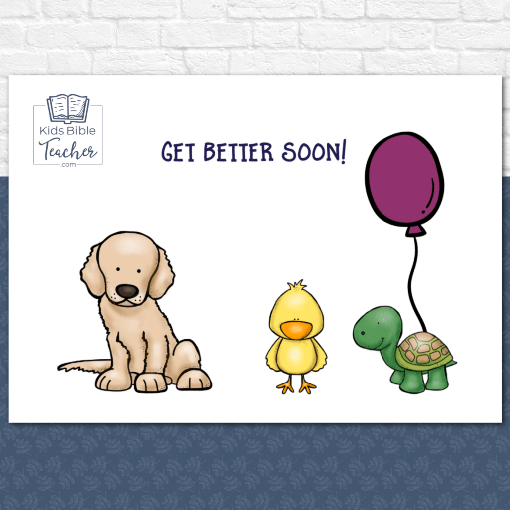 Free Printable Get Well Card - Kids Bible Teacher
