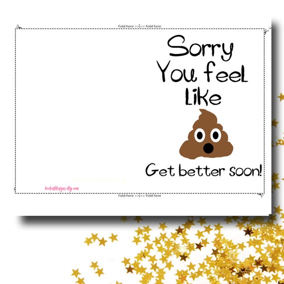 Get Well Card Funny Get Well Soon Card PRINTABLE CARD Feel Better ...