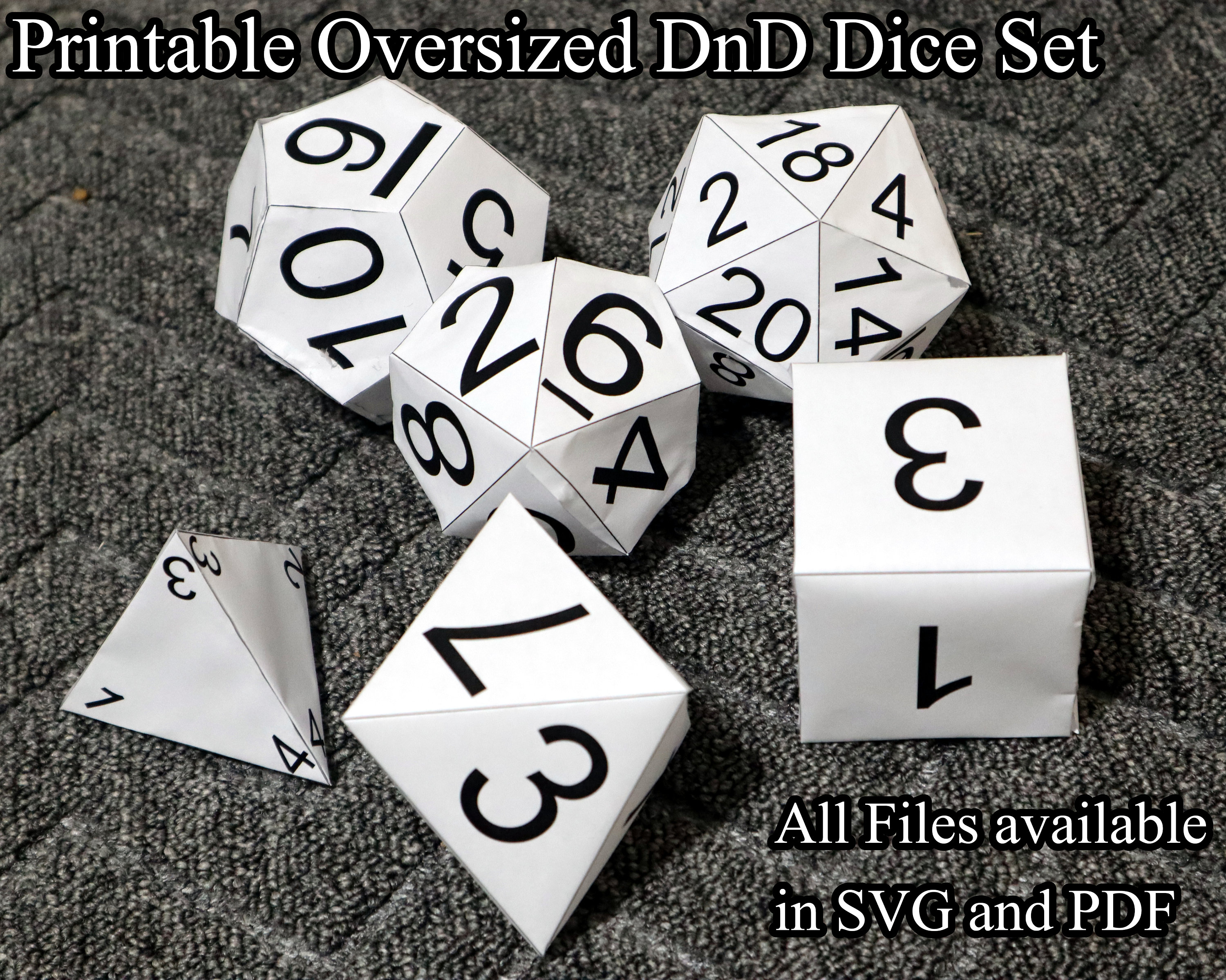 Printable Oversized Dice Set, Dnd Dice, Download Available in PDF ...
