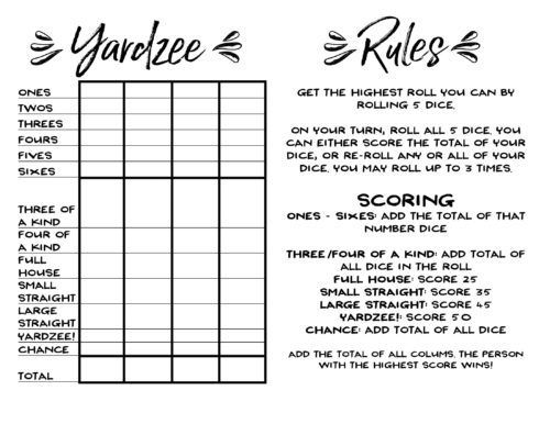 How to Make Giant Yard Dice + Free Printable Yardzee! - Our ...