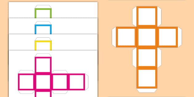 Editable Dice Pattern Template - Five Colours | Twinkl