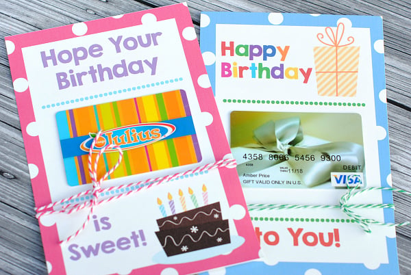 printable gift card holder birthday