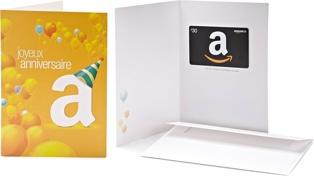 Amazon.ca $30 Gift Card in a Greeting Card (Français - Ballons d ...