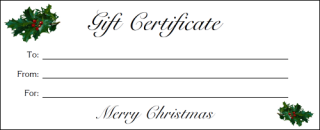 AltogetherChristmas.com: Printable Gift Certificates