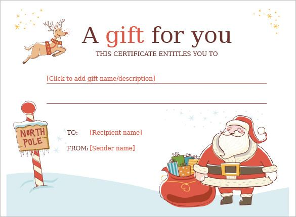 printable gift cards from santa