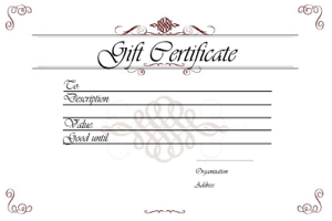 Gift Certificate Templates: printable gift certificates for any ...