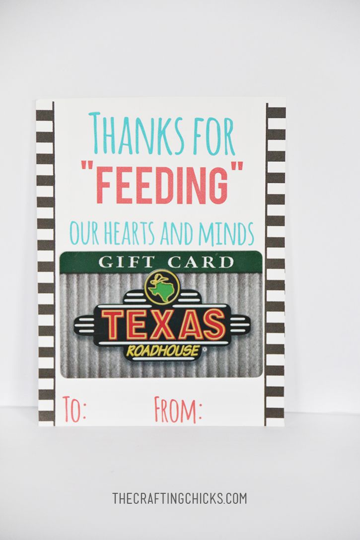 Teacher Restaurant Gift Idea and Printable