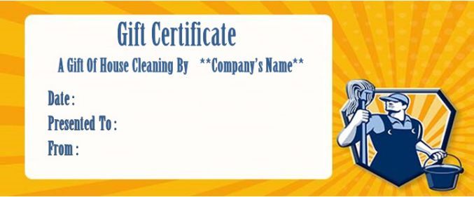 House Cleaning Gift Certificate Template: 10+ free personalized ...