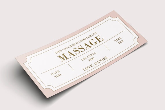Massage Gift Voucher INSTANT DOWNLOAD EDITABLE Text Printable ...
