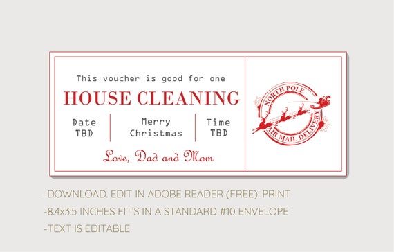 printable gift certificate for house cleaning
