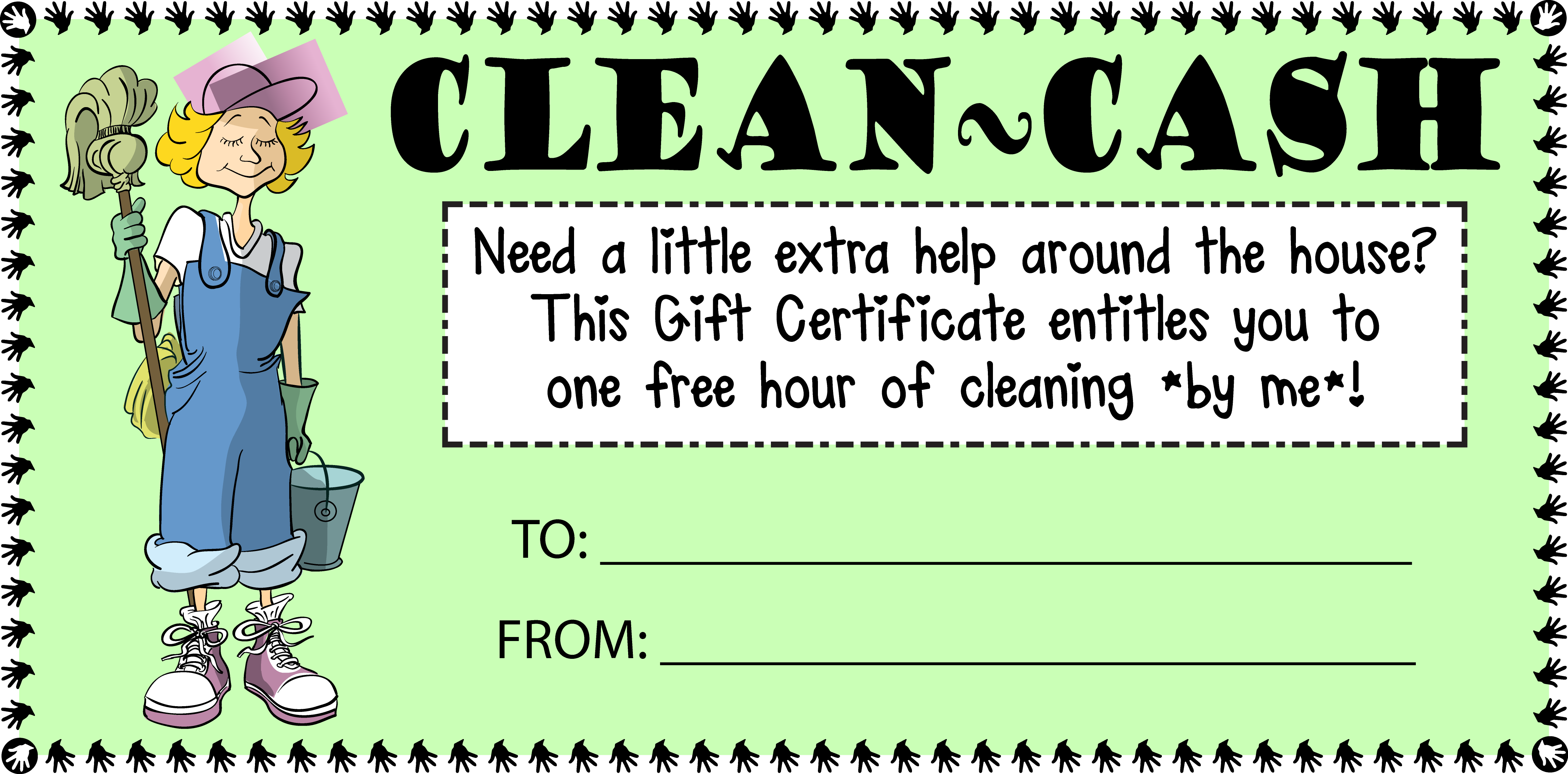 printable gift certificate for house cleaning