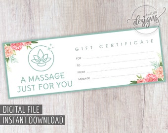 printable gift certificate for massage