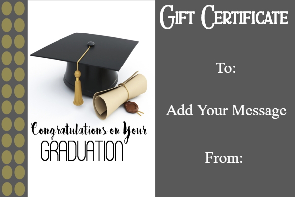 Graduation Gift Certificate Template - Free &  Customizable