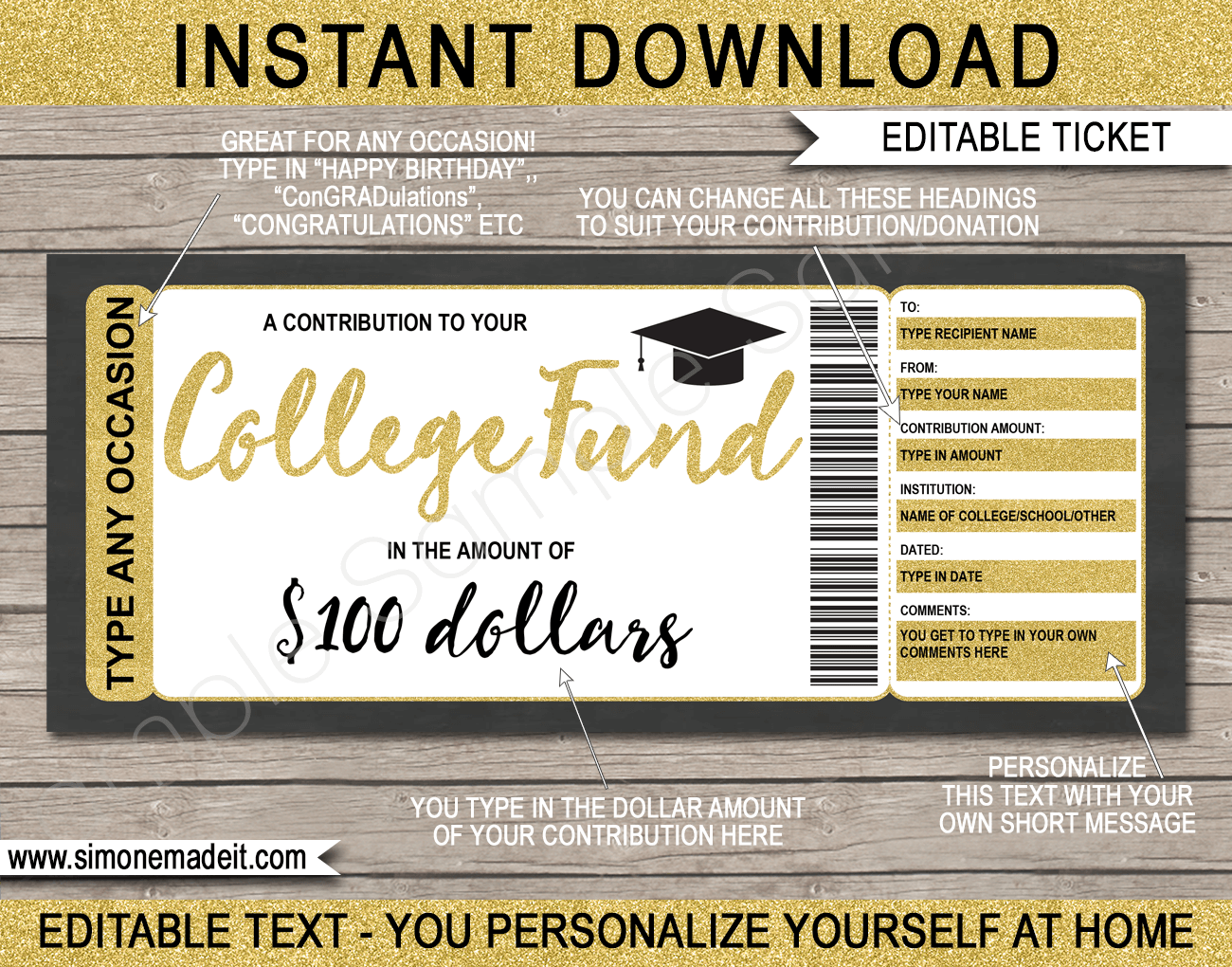 Any Occasion College Fund Gift Certificate