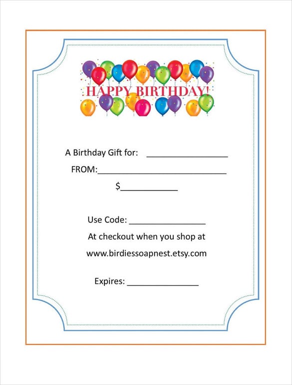 printable gift certificates birthday