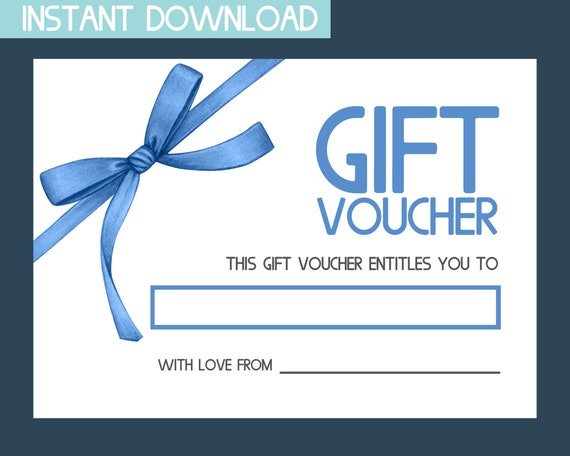 Printable Gift Card, Blank Gift Certificate, Birthday Gift ...