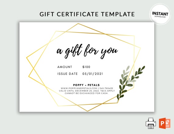 Printable Gift Voucher Template Editable Gift Certificate Template ...