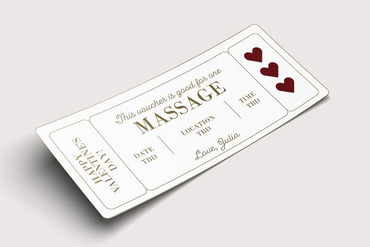 Valentines Day Massage Gift Voucher - INSTANT DOWNLOAD ...