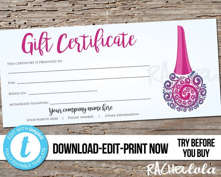 printable gift certificates for nails