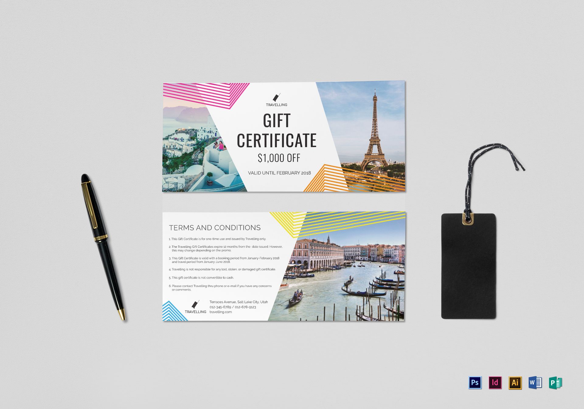 printable gift certificates for travel