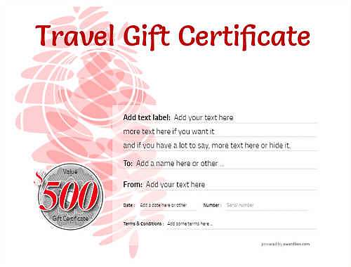 printable gift certificates for travel
