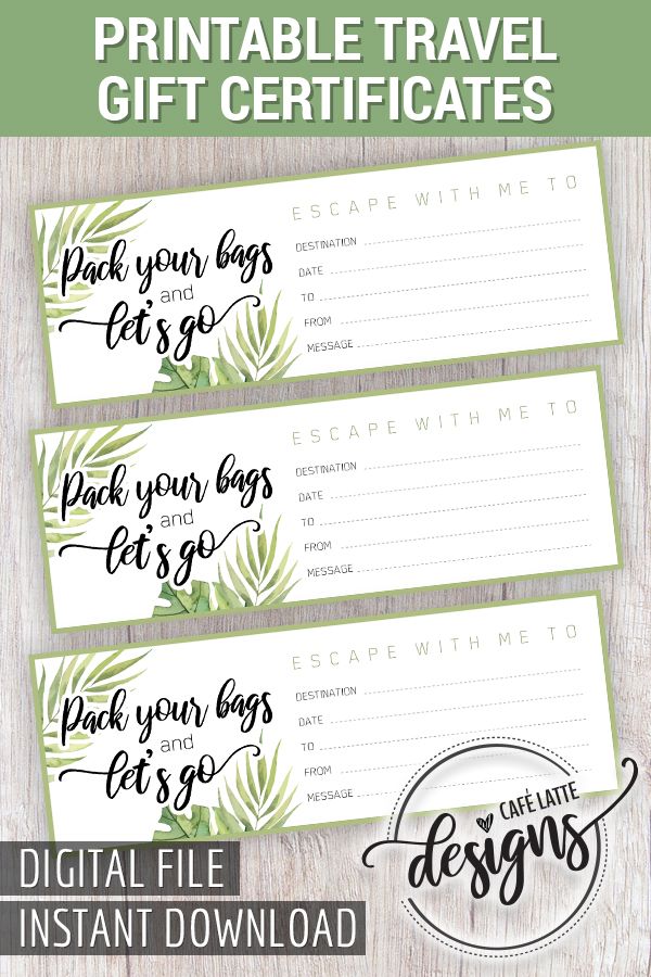 printable gift certificates for travel