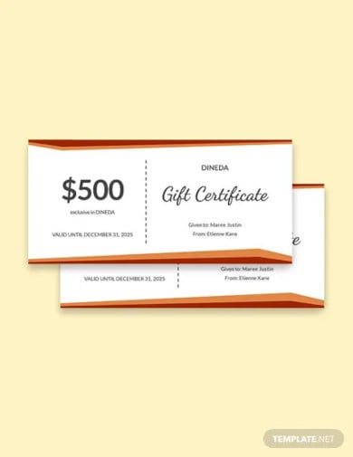 14+ Restaurant Gift Certificates