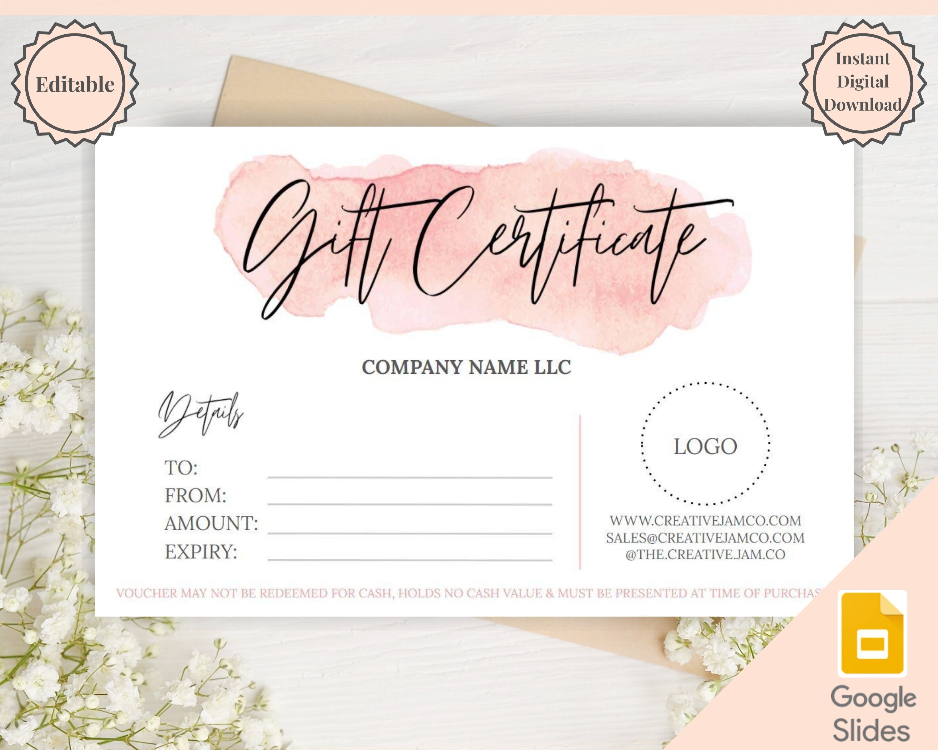 printable gift certificates with logo