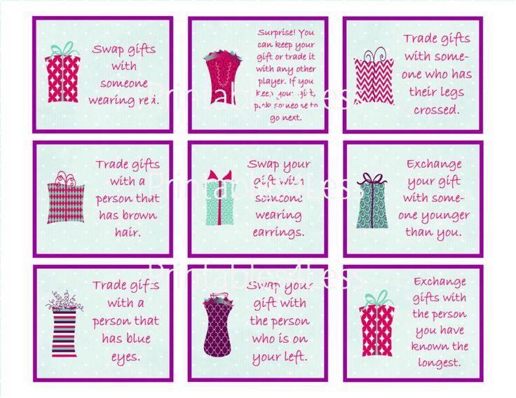 Holiday Gift Exchange Games | Printable Games | PartyIdeaPros.com
