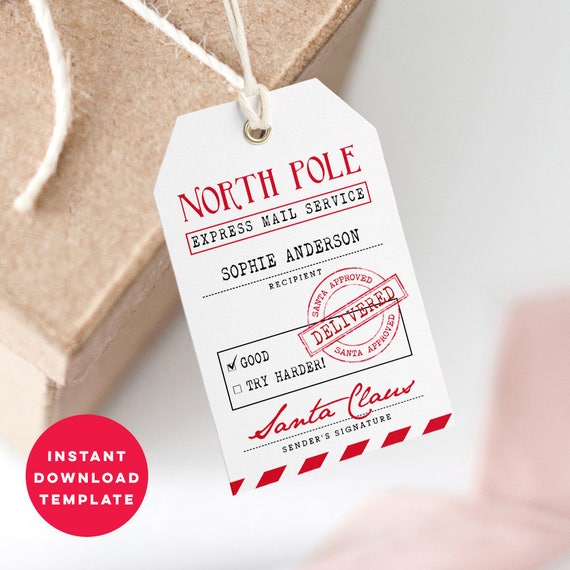 Santa Gift Tags from The North Pole - Christmas Free Printables