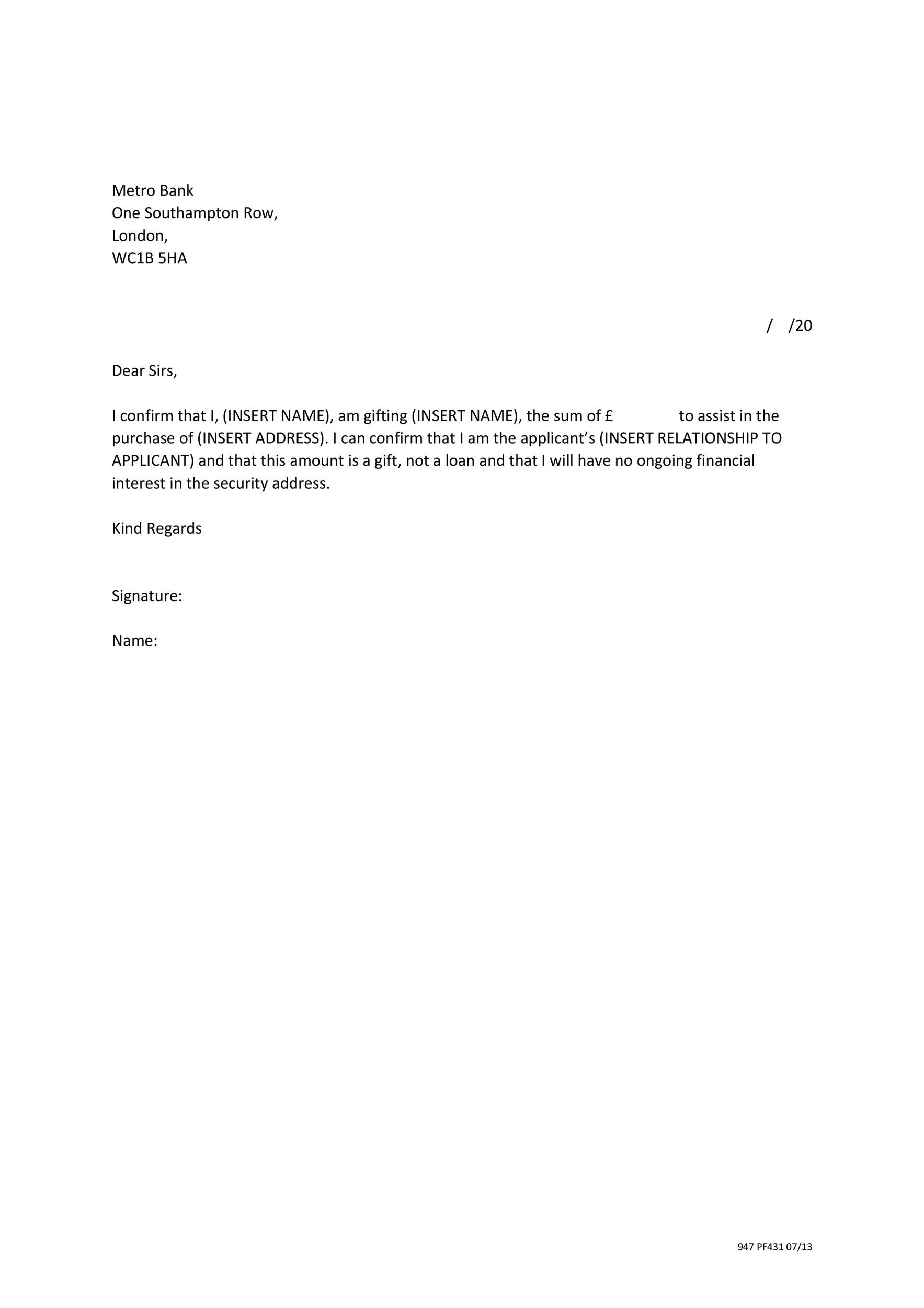35 Best Gift Letter Templates (Word &  PDF) ᐅ TemplateLab