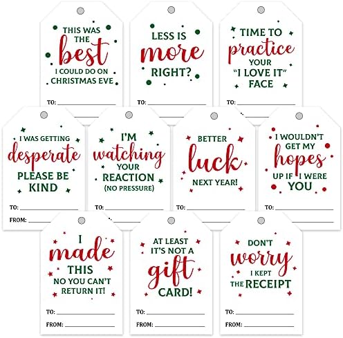 Amazon.com: 100 Funny Christmas Gift Tags, Gift Name Tags for ...