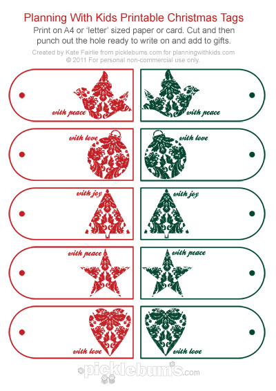 Christmas Gift Tags - Gorgeous Free Printable - Planning With Kids