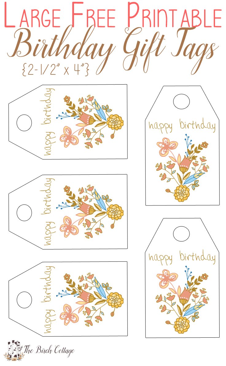 Free Printable Birthday Gift Tags Just for You! - The Birch Cottage