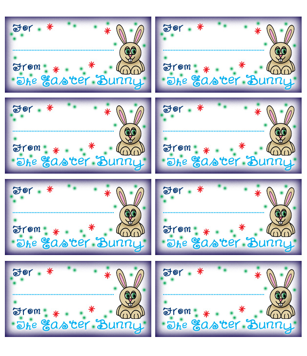 Easter Bunny Gift Tags - Rooftop Post Printables