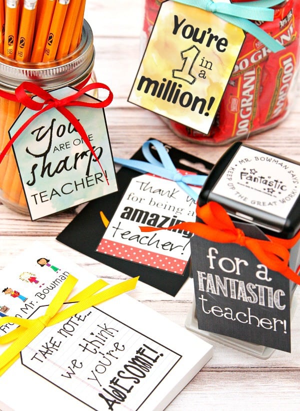 Teacher Appreciation Gift Tags {Free Printable} - Kara Creates