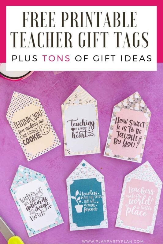 FREE Printable Teacher Appreciation Gift Tags - Play Party Plan
