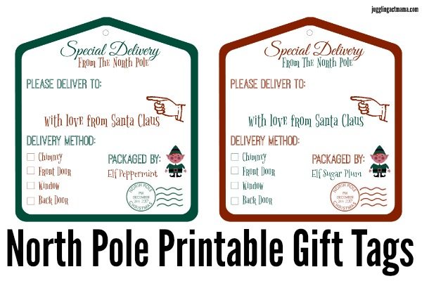 printable gift tags from the north pole