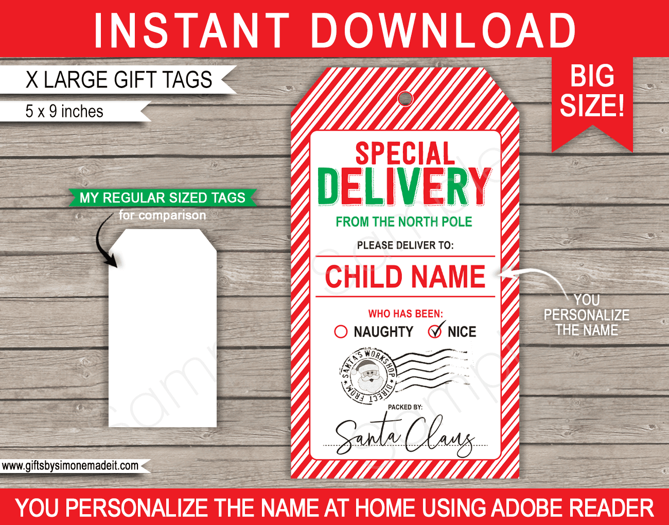 printable gift tags from the north pole