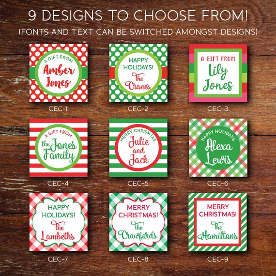 Printable Holiday Gift Tags, Christmas Gift Tags, Gift Stickers ...