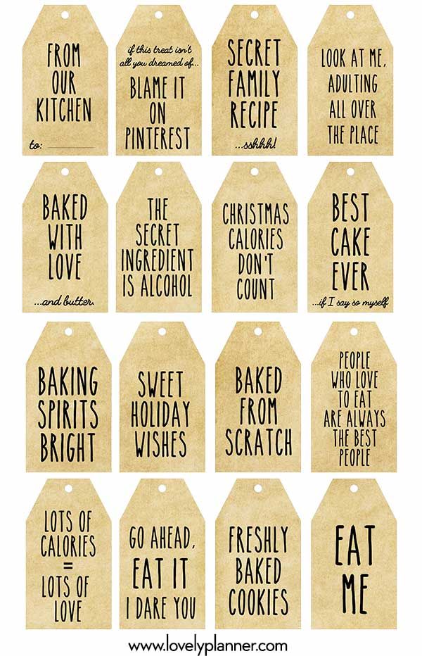 16 Free Printable Funny Baking Gift Tags