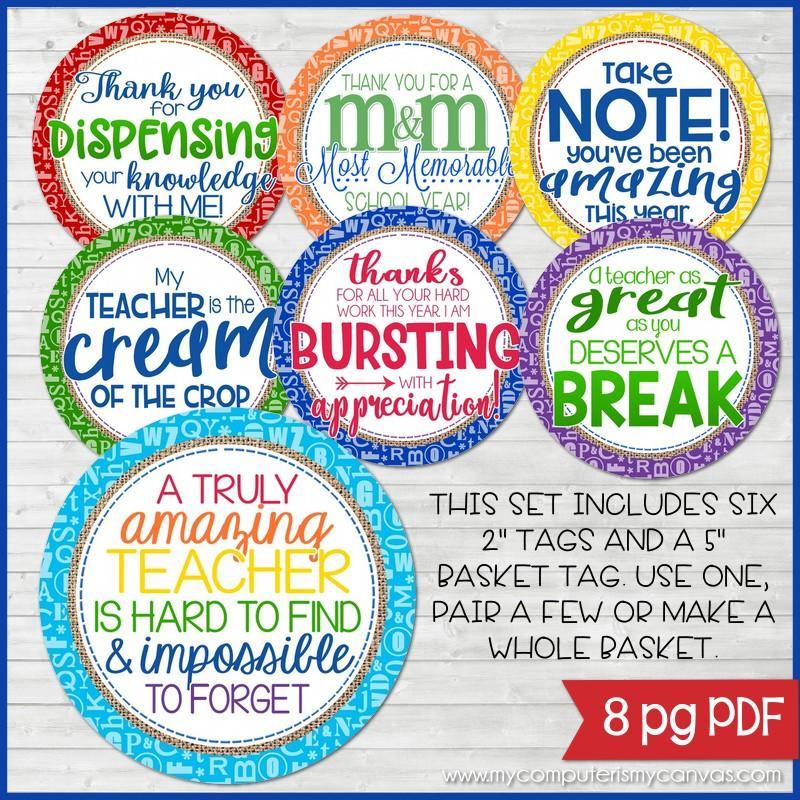 Teacher Appreciation {Gift Tag Kit} SET #2 PRINTABLE - My Computer ...