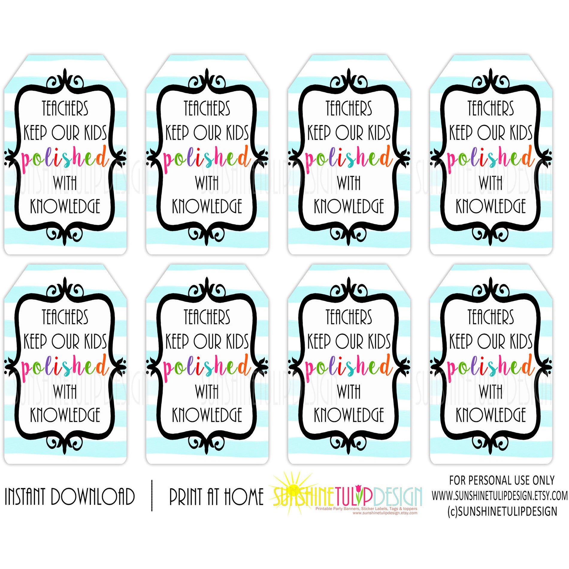 printable gift tags teachers