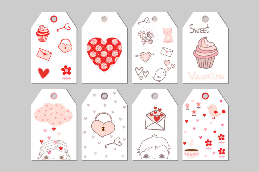 Printable Valentine tags, Cute Valentines day gift tag, Romantic ...